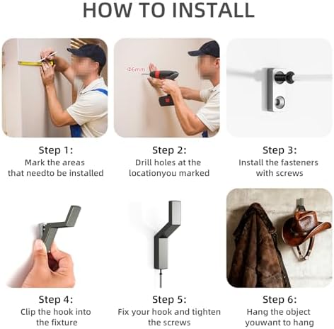 Heavy Duty Wall Hooks for Hanging, 40 lbs Single Coat Hooks & Towel Hooks Wall - Image 7
