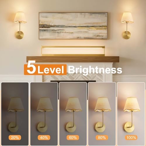 ADISUN Battery Operated Wall Sconce Set of 2, Rechargeable Bulbs, RGB. Rattan - Image 4