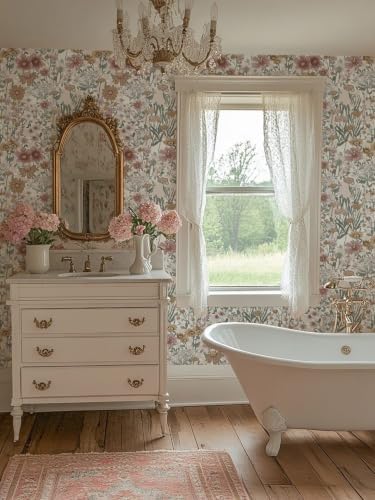 Orainege Vintage Peel and Stick Wallpaper Daisy Floral Wallpaper - Image 6