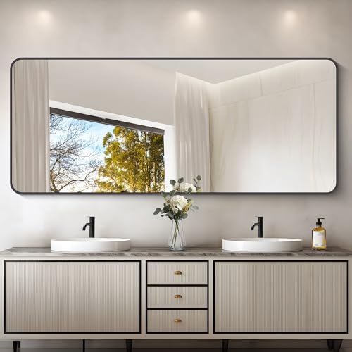 DESBING 72" x 30"Bathroom Mirror, Matte Black Wall Mirror - Image 2
