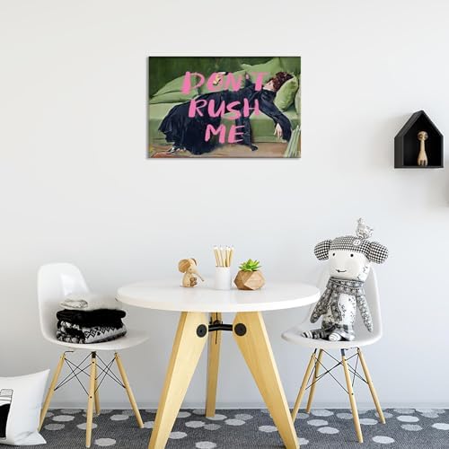 Vintage Don'T Rush Me Pink Graffiti Posters Preppy Style Maximalist Canvas Wall - Image 4