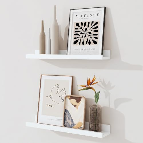 Picture Ledge Shelf, 20 inch Floating Shelves Set of 2 by RICHFOCUS