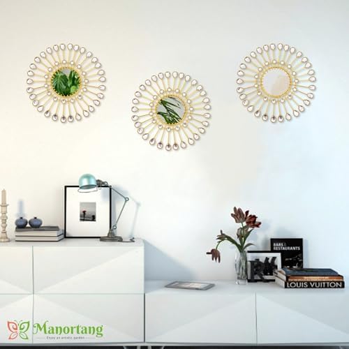 Gold Mirrors-Sunburst Festival Wall Art, Decorative Round Mirrors - Image 6