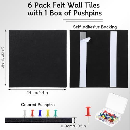 Cork Board Alternative 28" x 19", 6 Pack Felt Bulletin Boards, Pin Board - Image 3