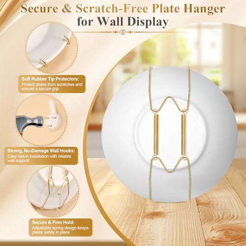 5 pcs 6 Inch Plate Hangers for the Wall, Suitable for 5.5-6.5 inch Plate - Image 3