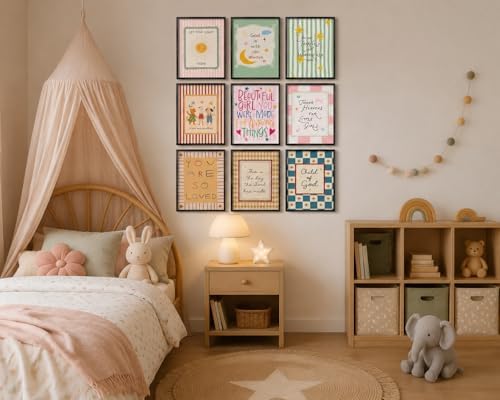 Christian Kids Wall Art Set of 9, Bible Verse Prints - Image 7