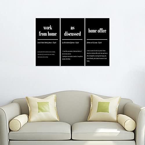 3 Piece Inspirational Canvas Wall Art, Quote "Work From Home - Image 4
