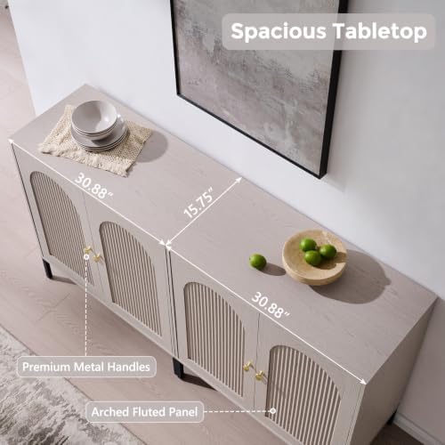 IFGET 123.5"W Modern Arch Sideboard Buffet Cabinet - Image 5