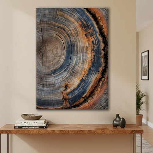 Tree Ring Wall Art Canvas, Modern Nature Decor - Image 3