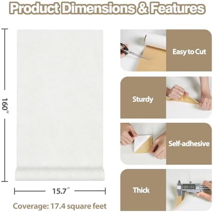 White Felt Drawer Liner Adhesive Velvet Fabric Wallpaper Peel and Stick Velvet - Image 3