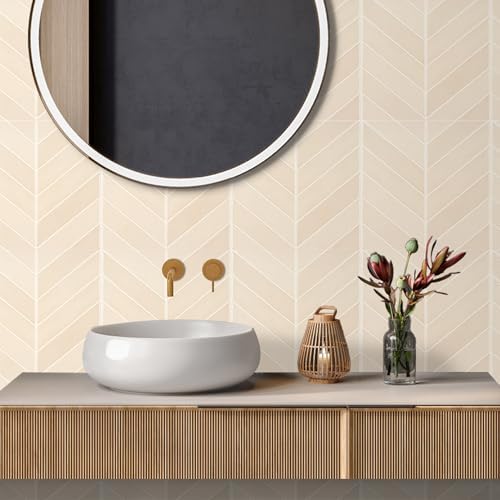 Select 5 Pack Peel and Stick Backsplash Chevron Tiles, 12x12 in - Image 5