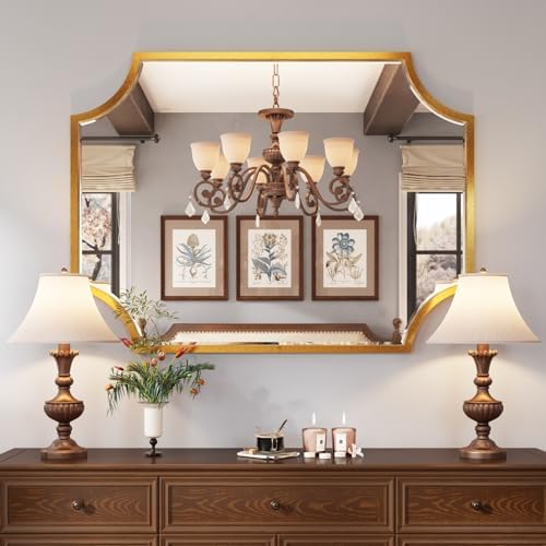 Kelly Miller 30"x40" Gold Foil Metal Scalloped Decorative Wall Mirror - Image 2