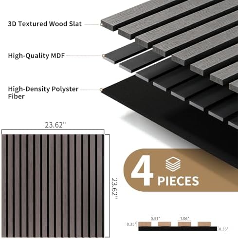 Acoustic Wall Panels, 15.5 Sq. Ft. Decorative Echo-Reducing Wall Panels - Image 2