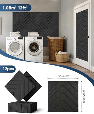 Sound Proof Foam Panels for Walls Self-Adhesive, 18 Pack 12" X 12" - Image 6