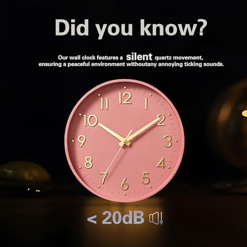 Mosewa Small 8 Inch Wall Clock Battery Operated Silent Non Ticking Analog - Image 6