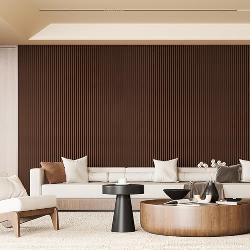 Art3d 108 x 5.7 Inch Fluted Wood Textured Wall Panel, Beaded Smoked Oak - Image 2