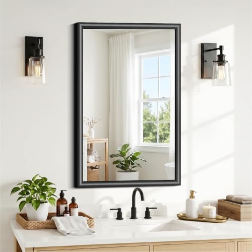 FORBATH Bathroom Mirror for Over Sink, 18x30 Inch Black Vanity Mirror by FORBATH