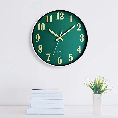 JoFomp Glow in The Dark Clock, 12 Inch Modern Silent Non Ticking Wall Clocks - Image 3