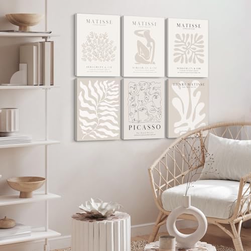 Henri Matisse Wall Art Prints Flower Abstract Canvas Pictures Aesthetic Beige - Image 3