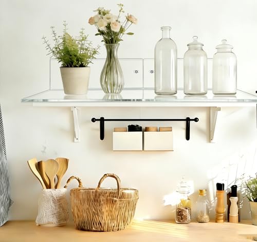 2 Pcs Clear Acrylic Floating Wall Shelves, Small Floating Shelves - Image 2
