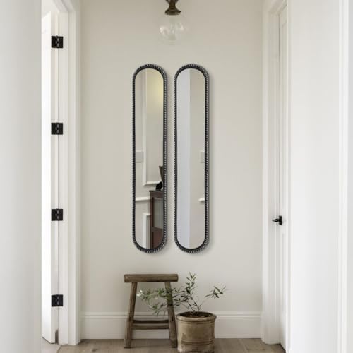 Long Narrow Decorative Wall Mirror, Skinny Oval Mirror by Unknown