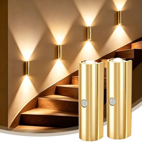 2 Pack Motion Sensor Wall Light, Rechargeable Wall Sconces by DEXULESA