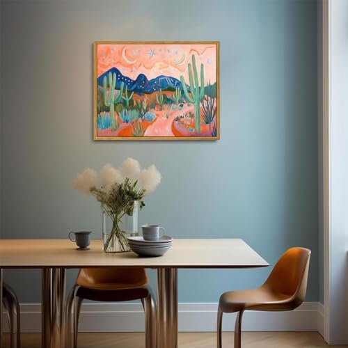 AtterrirArt Framed Western Desert Wall Art Boho Cactus Wall Dcor 8*10 inch - Image 2