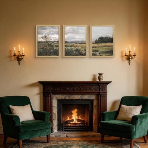 KeepKiss Retro Landscape Canvas Wall Art 3Pcs Framed 24x16 inches - Image 6