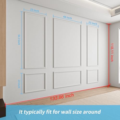 Art3d Pre-Cut Wall Molding Set, Ready-to-Assemble Panels, 3 Top 3 Bottom - Image 4