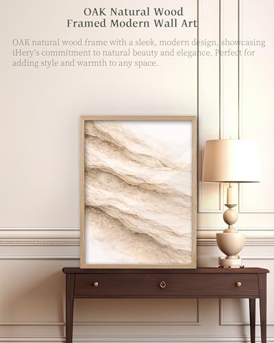 iHery 12x16in Beige Limestone Framed Abstract Wall Art - Image 3
