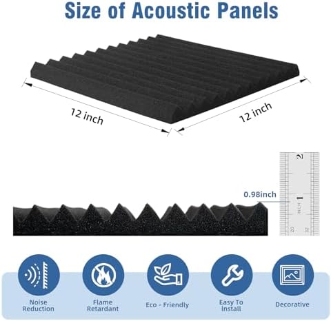100 Pack Acoustic Panels 1 X 12 X 12 Inches - Image 2