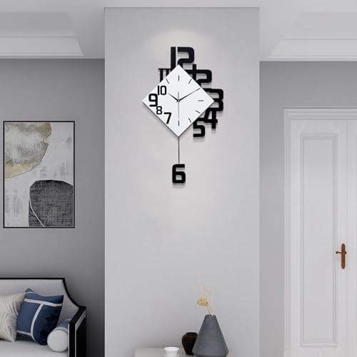FLEBLE Large Wall Clocks for Living Room Decor Pendulum Battery Operated - Image 3