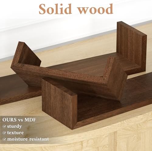 SRIWATANA Dark Brown Floating Shelves - Image 6