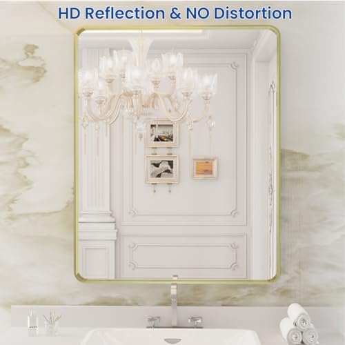 WEER Gold Bathroom Vanity Mirror 28X36 Inch - Image 2