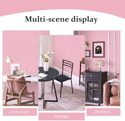 Dimoon 17.7''x393.7''Pink Peel and Stick Wallpaper Gothic Floral Wall Paper - Image 6