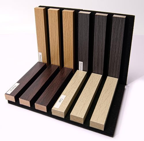AMZDEPOT Wood Slat Wall Panels, 4 Pack Sample 48"×24" Sound Absorbing by AMZDEPOT