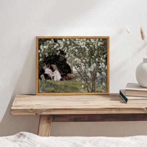 KBKBART Vintage Framed Wall Art French Country Garden Woman Prints 9x11inch - Image 2