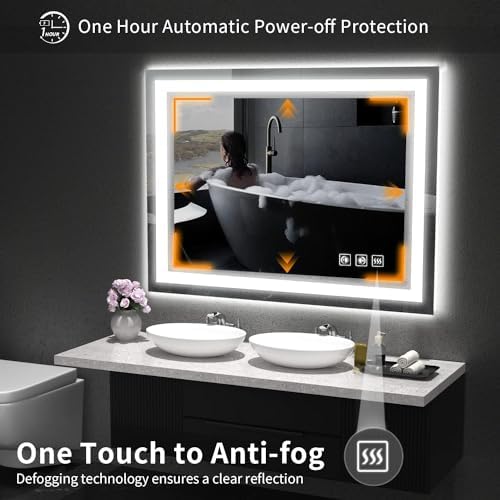 LED Mirror for Bathroom, 48x36 Inch Backlit + Front Lighted Bathroom Vanity - Image 6