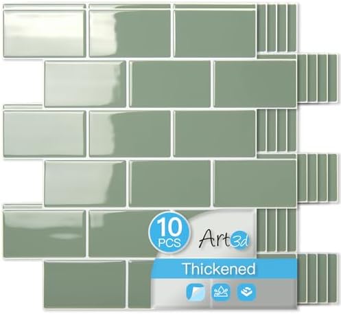 Art3d 10-Pack Subway Tiles Peel and Stick Backsplash, 12 x 12 Inch by Art3d