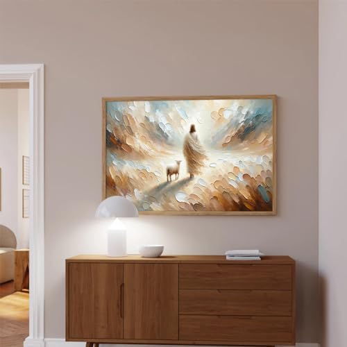 Jesus Lamb Wall Art Painting Set of One Christian Scripture Wall Decor Pictures - Image 5