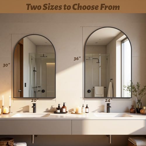 Antok Arched Bathroom Mirror, Vanity Mirrors - Image 4