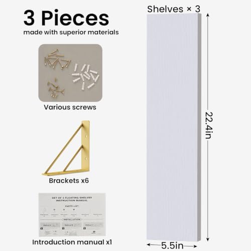 BAYKA 22.4 in Long Wall Mounted Floating Shelves - Image 2