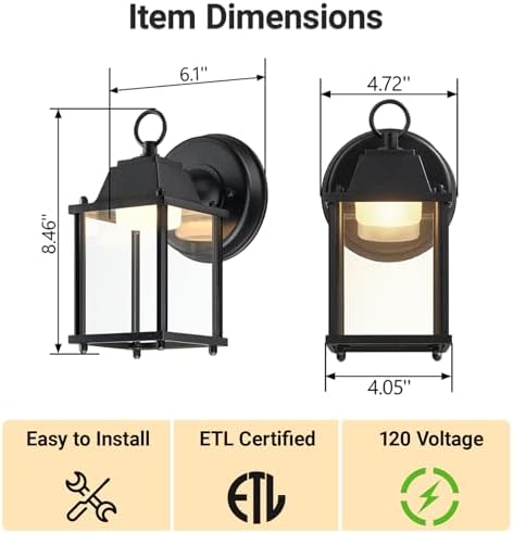 LIT-PaTH Outdoor Wall Light Fixture, LED 3000K, 1 Pack - Image 6