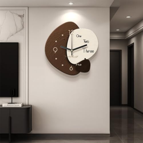 Modern 3D Wall Art Clock, Irregular Sandstone Texture Wall Decor by Unknown