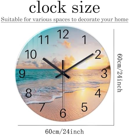 Round Extra Large Glass Wall Clock 24 Inch - Image 3