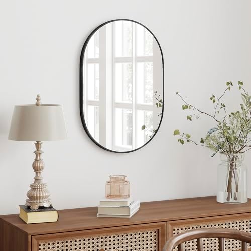 SCWF-GZ 30x20 Runway Mirror Round Wall Mounted/Against Wall Black - Image 7