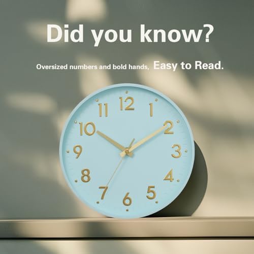 Mosewa Small 8 Inch Wall Clock Battery Operated Silent Non Ticking Analog - Image 6