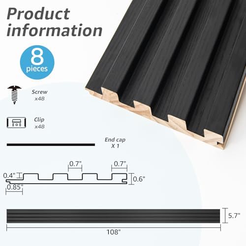 Art3d 108 x 5.7 Inch Slat Wood Wall Paneling - Image 4