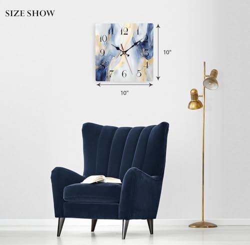 ArtSocket Square Wall Clock Silent Non-Ticking 10" Abstract Marble - Image 4