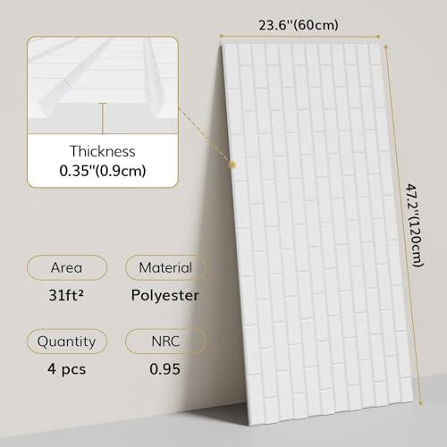 TONOR Brick Pattern Acoustic Panels, Wall Panels - Image 5